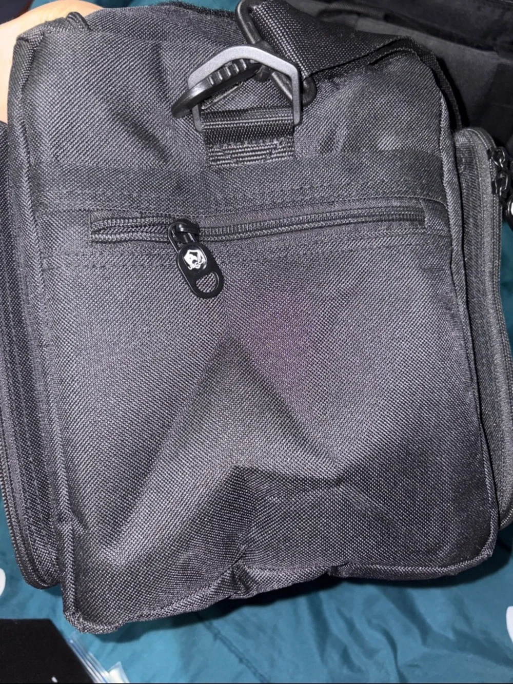 Black Men's Messenger Bag with Padded Shoulder Strap